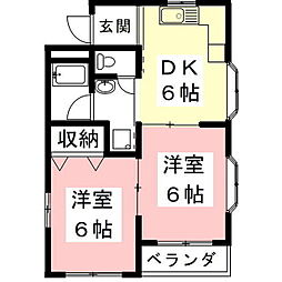 ロイヤルハイツコジマ 2DKの間取図画像