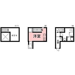 アルナイル 1Kの間取図画像
