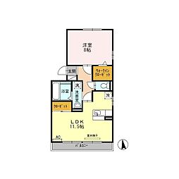 フォルトゥーナ1 1LDKの間取図画像