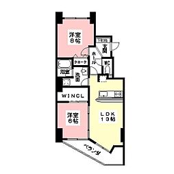 レジデンス40 2LDKの間取図画像