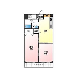 サンコーポ・オブサ 2DKの間取図画像