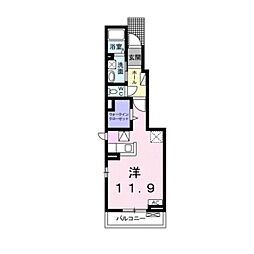 ラポルト 1Kの間取図画像