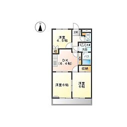 ウィズハピネス 3DKの間取図画像