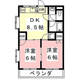 メゾン新明 2DKの間取図画像