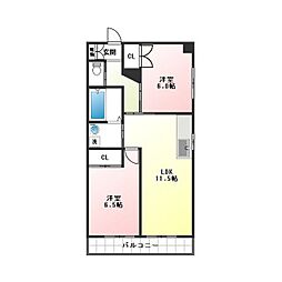 エステイトツジ 2LDKの間取図画像