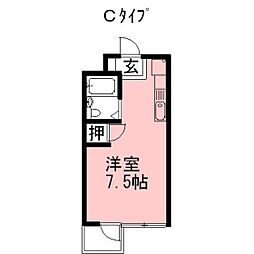 ロアビルアネックス ワンルームの間取図画像
