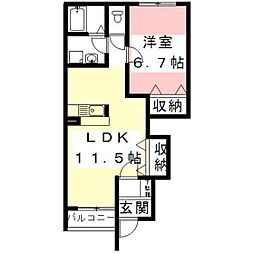 レジデンスY2 1LDKの間取図画像