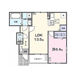 岐阜市領下アパート 1LDKの間取図画像