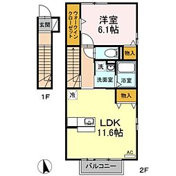 アージュ1 1LDKの間取図画像