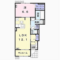 ジェルメアールC 1LDKの間取図画像