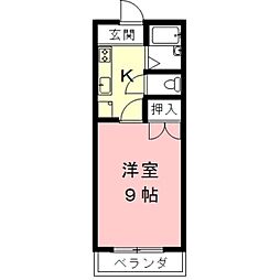 コーポドリーム 1Kの間取図画像