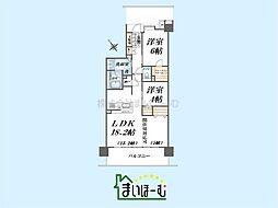 イニシア川口鳩ヶ谷 2SLDKの間取図画像