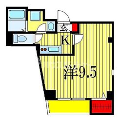 second coral千葉中央 1階1Kの間取り