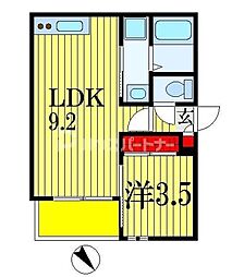 REGALEST RISE 2階1LDKの間取り