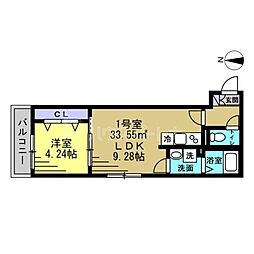 HFR蘇我 A棟 3階1LDKの間取り