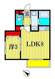 ラ・コンシェリー東千葉 1LDKの間取図画像