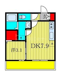 Evita 1LDKの間取図画像