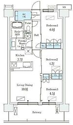 スカイグランデ津田沼 3LDKの間取図画像