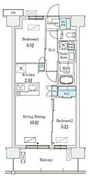 スカイグランデ津田沼 1SLDKの間取図画像