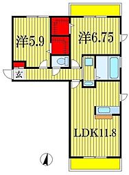 エスペランサB 2LDKの間取図画像