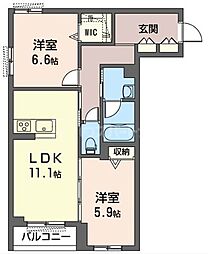Mader2 2LDKの間取図画像