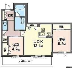 トラストメゾン花長 2LDKの間取図画像