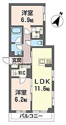 フェリーチェIII 2LDKの間取図画像