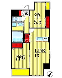 アーバンパレス 2LDKの間取図画像