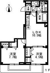 千葉市中央区登戸1丁目マンション 2LDKの間取図画像