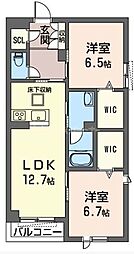 リビングプルーフ千葉 2LDKの間取図画像