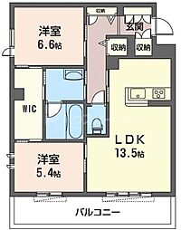 トラストメゾン花長 2LDKの間取図画像