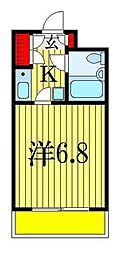 駒宮ハイツ 1Kの間取図画像