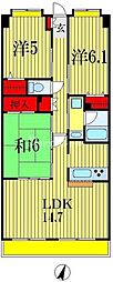 クイーンズレゾン末広 3LDKの間取図画像