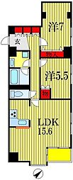 シルバラード 2LDKの間取図画像