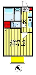 ヴィジオーネ西千葉 1Kの間取図画像