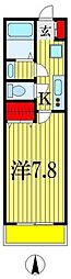 レッドコート 1Kの間取図画像