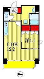 セザン・新町 1LDKの間取図画像