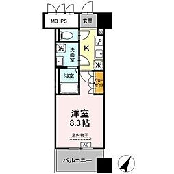 D-ROOM千葉中央 1Kの間取図画像