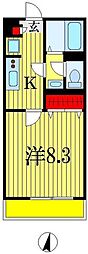 リブリ・パーチェ天台 1Kの間取図画像