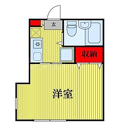 PALACEミワ3 1Kの間取図画像