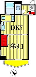 マリンパレス新田町 1DKの間取図画像