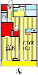 エスペランサA 1LDKの間取図画像
