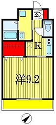 ルーラル十五番舘 1Kの間取図画像