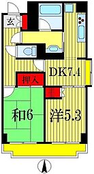アーバンエクセル蘇我 2DKの間取図画像