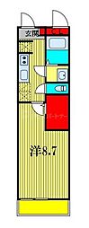 スカイグランデ新千葉 1Kの間取図画像