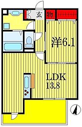 ベラヴィスタ蘇我 1LDKの間取図画像
