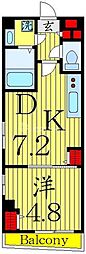 テリアズ港町 1DKの間取図画像