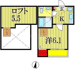 コンパートメントハウス千葉1 1Kの間取図画像