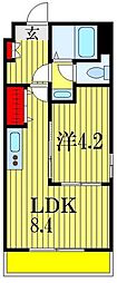 エクセレントコート千葉新宿 1LDKの間取図画像