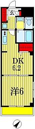 サークルロードヒルズ2 1DKの間取図画像